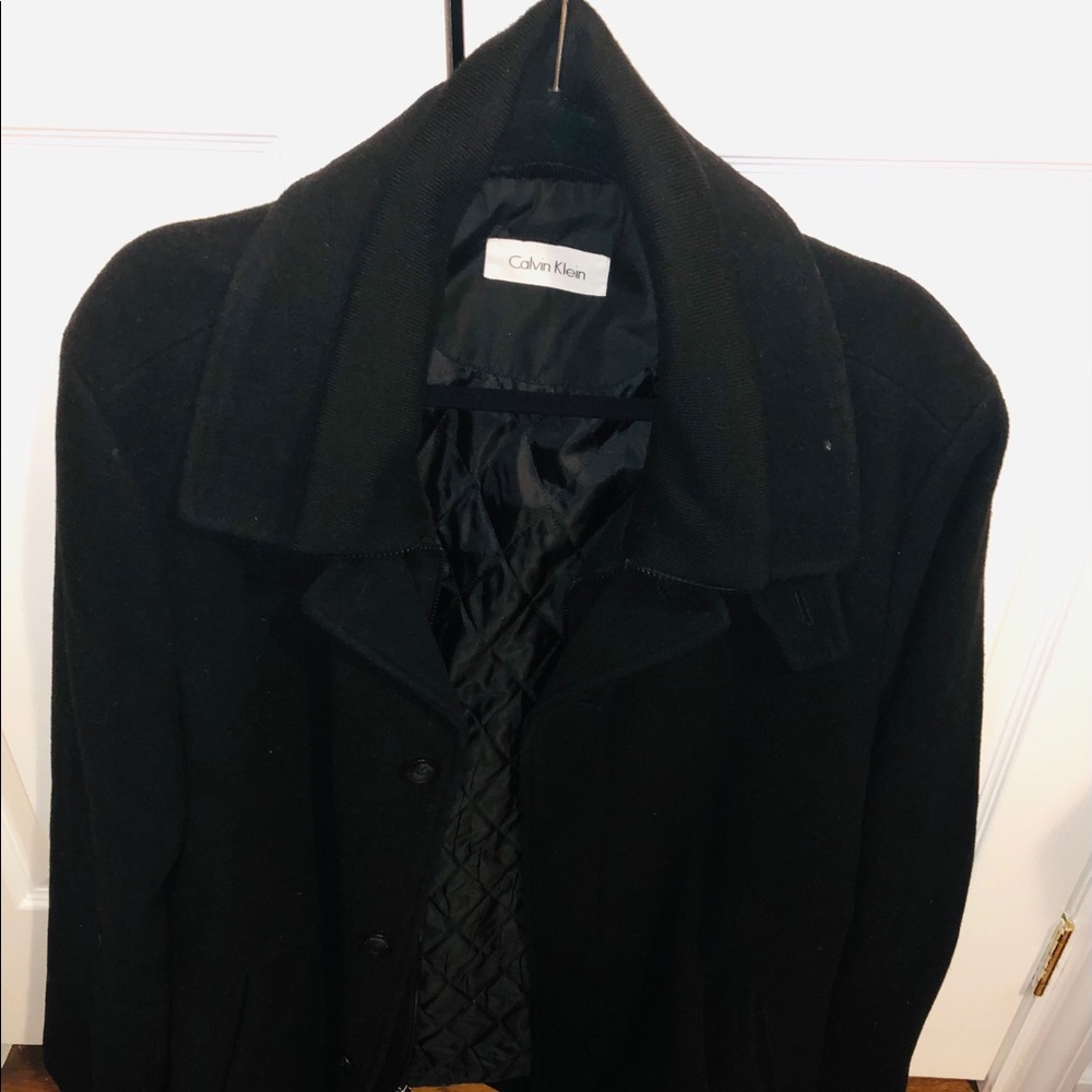Calvin Klein Black Winter Overcoat 40R